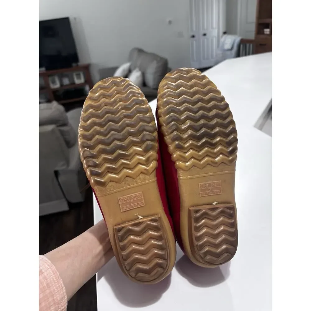 Vtg Sporto Originals Duck Shoes Women's Sz 7 Red Low-Top Boat Shoes Aroostic